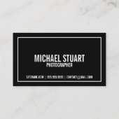 Carte De Visite Photographie professionnelle en noir et blanc (Dos)