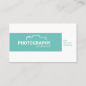 Carte De Visite Photographie professionnelle moderne bleu et blanc (Devant)