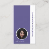 Carte De Visite Photographie professionnelle Purple Bold Script (Devant)