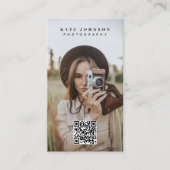 Carte De Visite Photographie professionnelle QR Code Médias sociau (Devant)