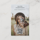 Carte De Visite Photographie professionnelle QR Code Social Media  (Devant)