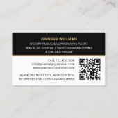 Carte De Visite Photographie publique professionnelle Noir QR Code (Dos)
