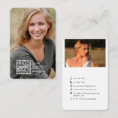 Carte De Visite Photographie QR code moderne tendance photo chic (Devant / Derrière)