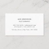 Carte De Visite Photographie QR Code | Photographe moderne (Dos)