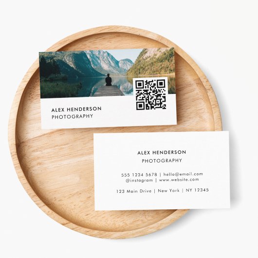 Carte De Visite Photographie QR Code | Photographe moderne