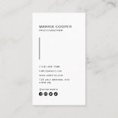 Carte De Visite Photographie QR Code Social Media Photo (Dos)