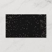 Carte De Visite Photographie rose de confettis d'or de faux (Dos)