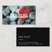 Carte De Visite Photographie rouge moderne de feuille et de (Devant / Derrière)