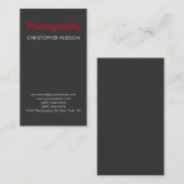 Carte De Visite Photographie rouge vertical (Devant / Derrière)