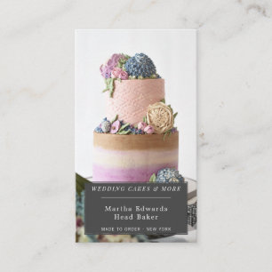 Carte De Visite Photographie rustique de gâteau de mariage de