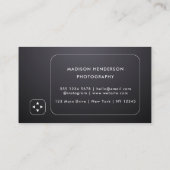 Carte De Visite Photographie simple et chic noir (Dos)