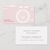 Carte De Visite Photographie simple et chic rose (Devant / Derrière)