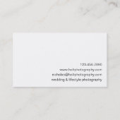 Carte De Visite Photographie simple et élégante (Dos)