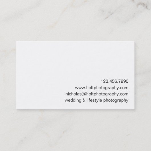 Carte De Visite Photographie simple et élégante (Dos)