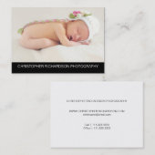 Carte De Visite Photographie simple et élégante (Devant / Derrière)