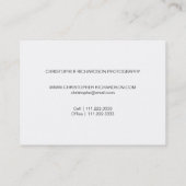 Carte De Visite Photographie simple et élégante (Dos)