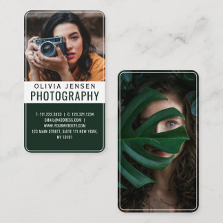 Carte De Visite Photographie simple et élégante en photo complète