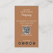 Carte De Visite Photographie simple et élégante Terracotta (Dos)