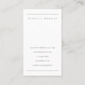 Carte De Visite Photographie simple et minimale (Dos)