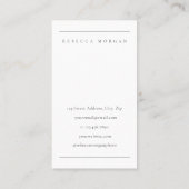 Carte De Visite Photographie simple et propre (Dos)