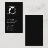 Carte De Visite Photographie tendance noir vertical (Devant / Derrière)