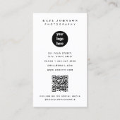 Carte De Visite Photographie verticale complète Logo d'entreprise (Dos)