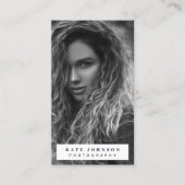 Carte De Visite Photographie verticale moderne pleine photo Code Q (Devant)