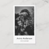 Carte De Visite Photographie verticale moderne QR Code Photographe (Devant)