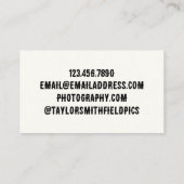 Carte De Visite Photographie vintage Caméra tendance (Dos)