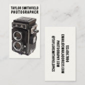 Carte De Visite Photographie vintage Caméra tendance (Devant / Derrière)