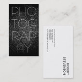 Carte de visite photographique élégant en cuir gri (Devant / Derrière)