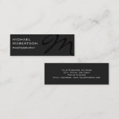 Carte de visite photographique en noir gris mince (Devant / Derrière)