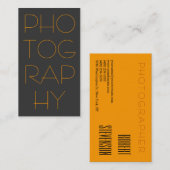 Carte de visite photographique gris-jaune contempo (Devant / Derrière)