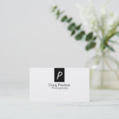 Carte de visite photographique noir noir blanc (Debout devant)