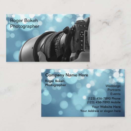Carte De Visite Photography Business Cards (Devant / Derrière)