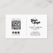 Carte De Visite Photography Elegant Script Photo QR Code Logo (Dos)