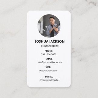 Carte De Visite Photography Modern Minimal Simple Photo