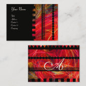 Carte De Visite PHOTON  monogram Noir rouge vibrant (Devant / Derrière)