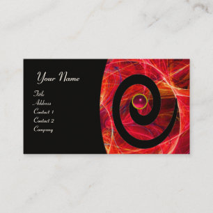 Carte De Visite PHOTON SWIRL GEM MONOGRAM noir rouge rose