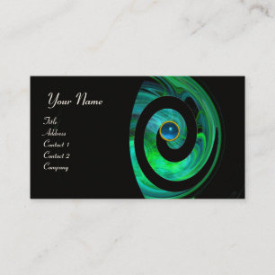 Carte De Visite PHOTON SWIRL GEM MONOGRAM noir vert bleu