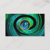 Carte De Visite PHOTON SWIRL GEM MONOGRAM noir vert bleu (Dos)