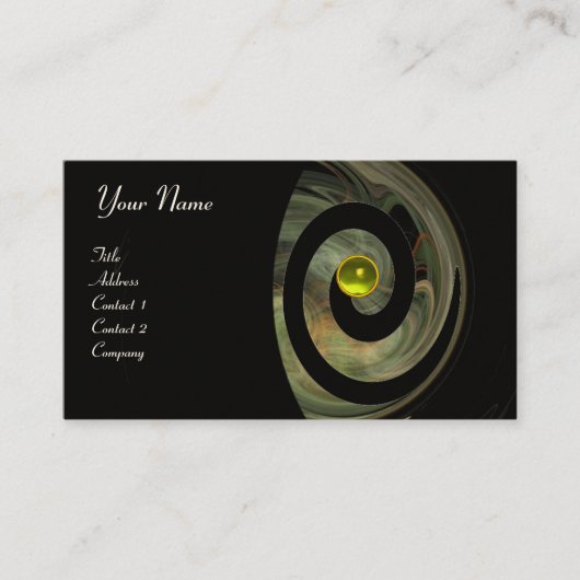 Carte De Visite PHOTON SWIRL GEM MONOGRAM noir violet jaune (Devant)
