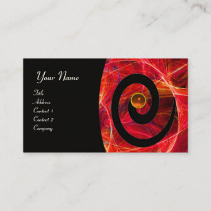 Carte De Visite PHOTON SWIRL GEM MONOGRAS noir rouge orange