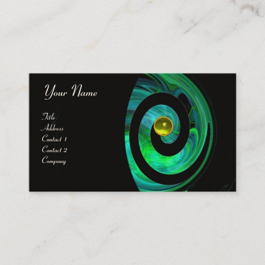Carte De Visite PHOTON SWIRL GEM MONOGRAS noir vert jaune (Devant)
