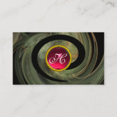 Carte De Visite PHOTON SWIRL GEM MONOGRAS rose noir rouge (Dos)