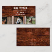 Carte De Visite Photos Brown simples de cheval Stable et équine (Devant / Derrière)