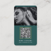 Carte De Visite photos code qr scannable code barre moderne émerau (Devant)