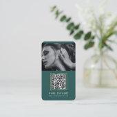 Carte De Visite photos code qr scannable code barre moderne émerau (Debout devant)