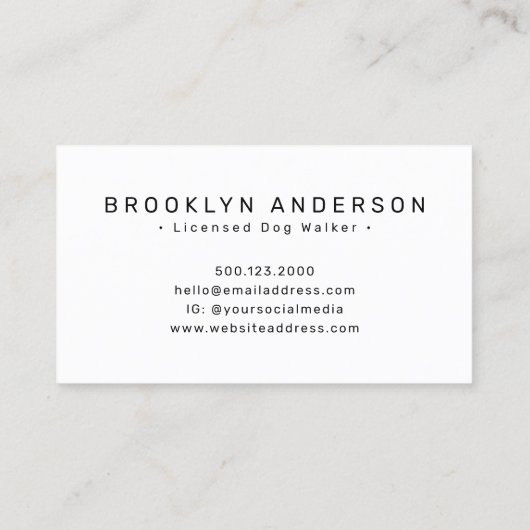 Carte De Visite Photos de Dog Walker (Dos)