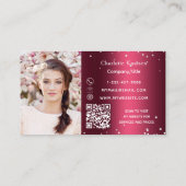 Carte De Visite Photos de fleurs de Bourgogne monogramme code QR (Dos)